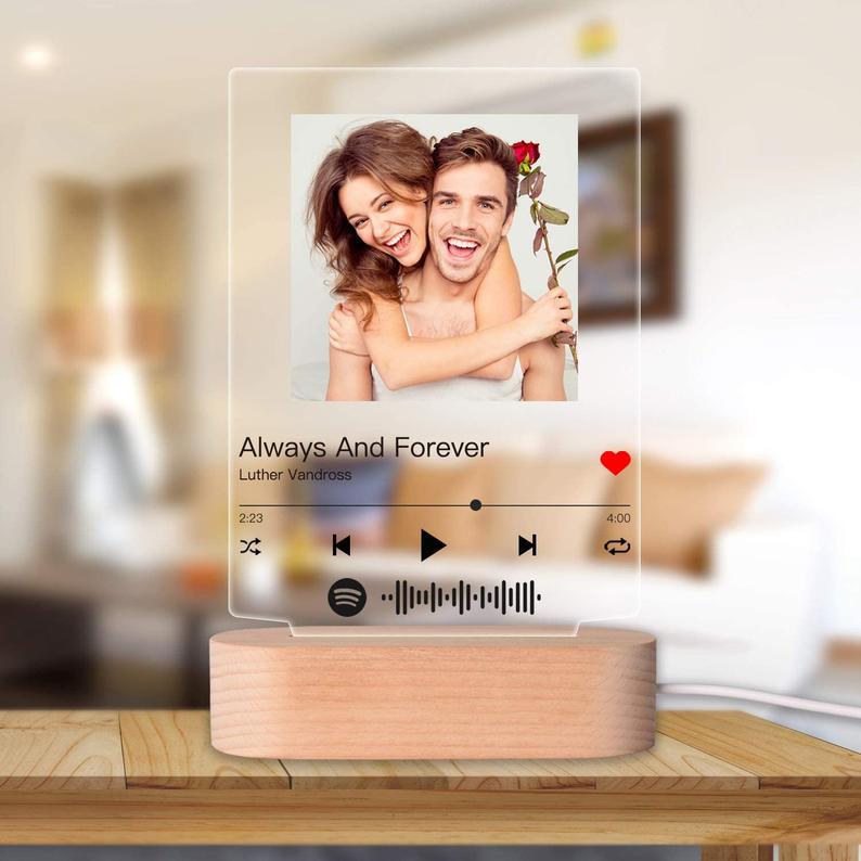 Customizable Photo Music Album Cover Night Light Carved Name Song Photo Frame Customizable Photo Music Album Cover Night Light Carved Name Song Photo Frame